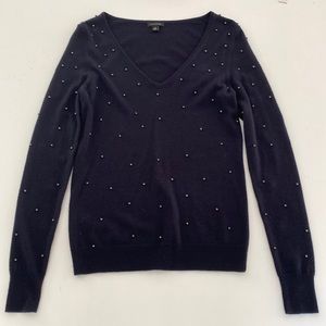 Women's Ann Taylor Dressy Sequined Navy Sweater, Size XS